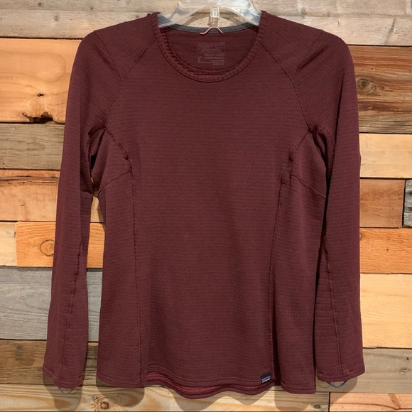 Patagonia Capilene® Midweight Crew Base Layer Long Sleeve Maroon Size S - Picture 3 of 13